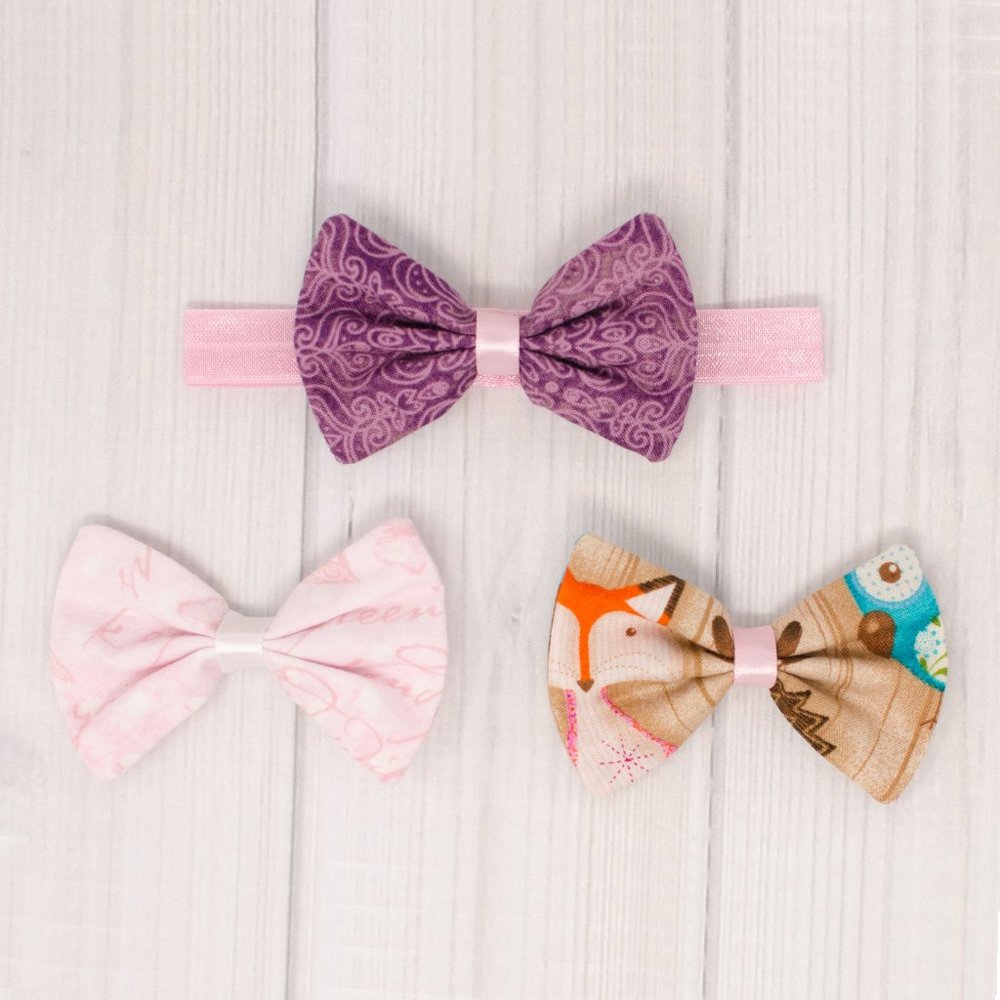 Woodland Critter Hair Bow & Headband Set